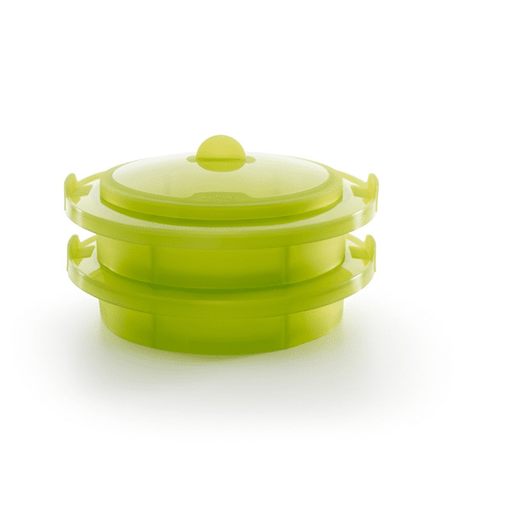 Lekué Magnetron Stapelbare Stoompan uit Silicone Groen