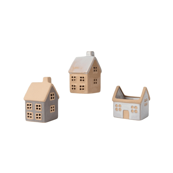 Decoratie Figuur Huisje 2 Verdiepen 6,2x7x10,8cm Assortiment Prijs Per Stuk