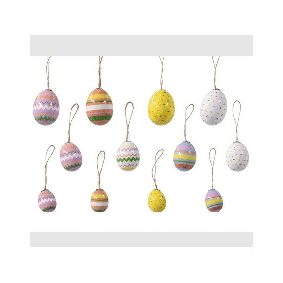 Decoratie Zakje Foam Eieren 12st Multicolor