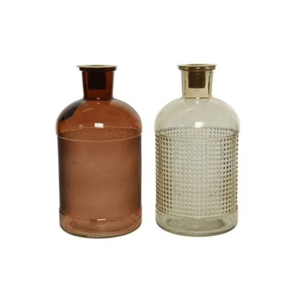 Kaarsenhouder Fles Glas 20cm Assortiment Prijs Per Stuk