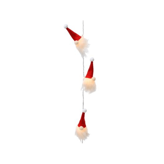 Kerst Led Deco Lights 135cm 10 Lampjes Rood Warm Wit