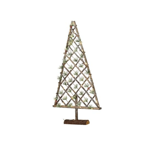 Kerst Led Micro Boom Hout 80cm 40 Lampjes Naturel Warm Wit