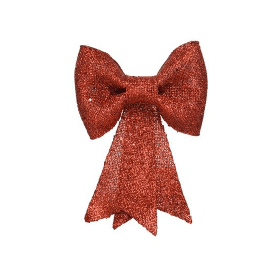 Kerst Strik Glitter 30cm Rood