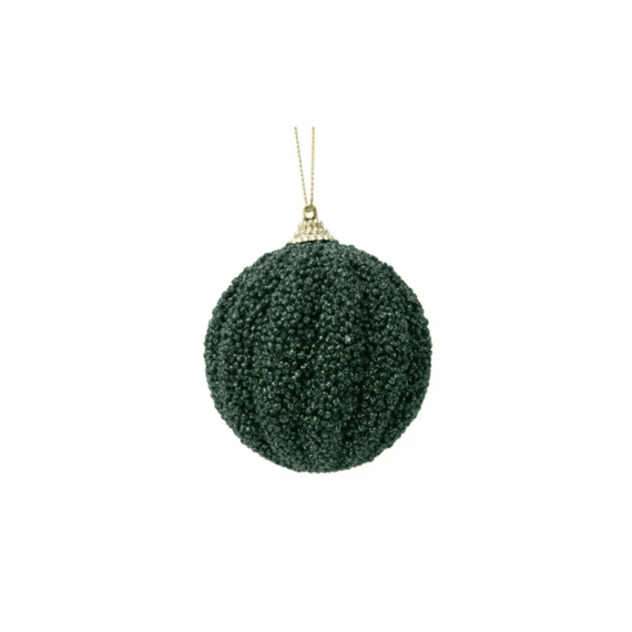 Kerstbal Foam Glitter 8cm Groen