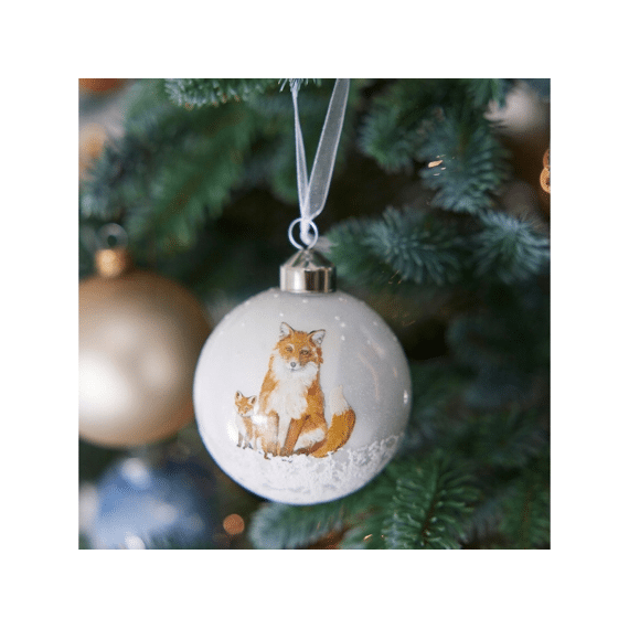 Kerstbal Glas Dier Set 6st 8cm