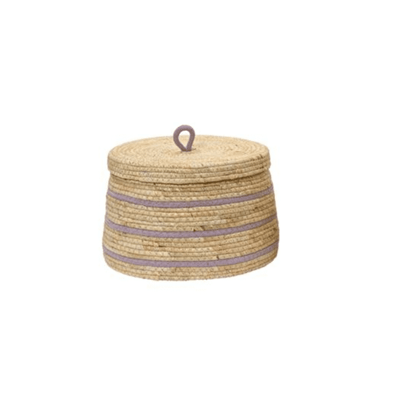 Mand Met Deksel Zeegras Large 24x18cm