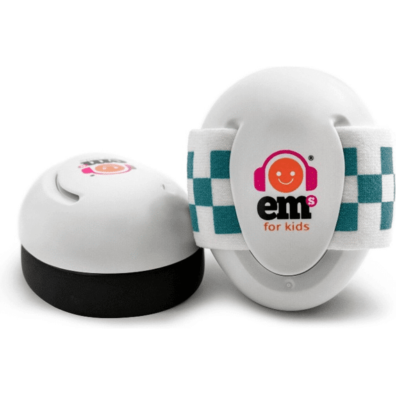 Ems 4 Bubs Gehoorbeschermers Baby White  With Band White Blue Blocks