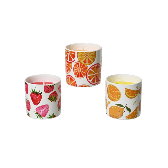 Waxkaars Citronella In Fruitpot 6,7x7cm Assortiment Prijs Per Stuk