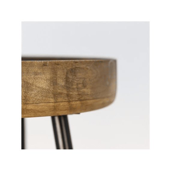 Bijzettafel Ventura 40X42 Mangohout Ijzer Naturel/Zwart
