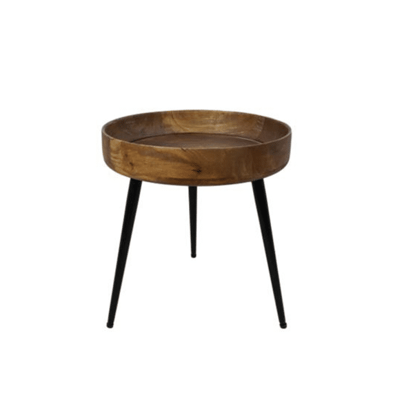 Bijzettafel Ventura 40X42 Mangohout Ijzer Naturel/Zwart