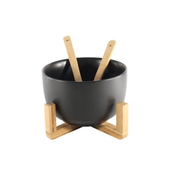 Saladeset 4-delig 30cm Mat Zwart Bamboe
