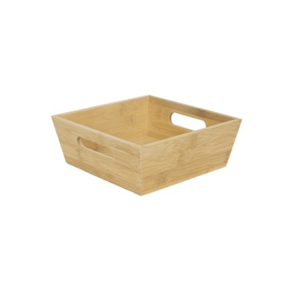 Bamboe opbergbox m/grepen 20x20x7,5cm FSC