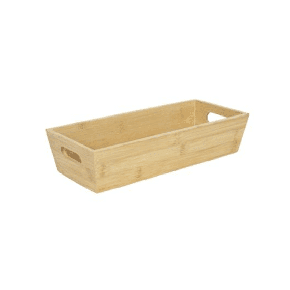 Bamboe opbergbox m/grepen 33x14x7,5cm FSC