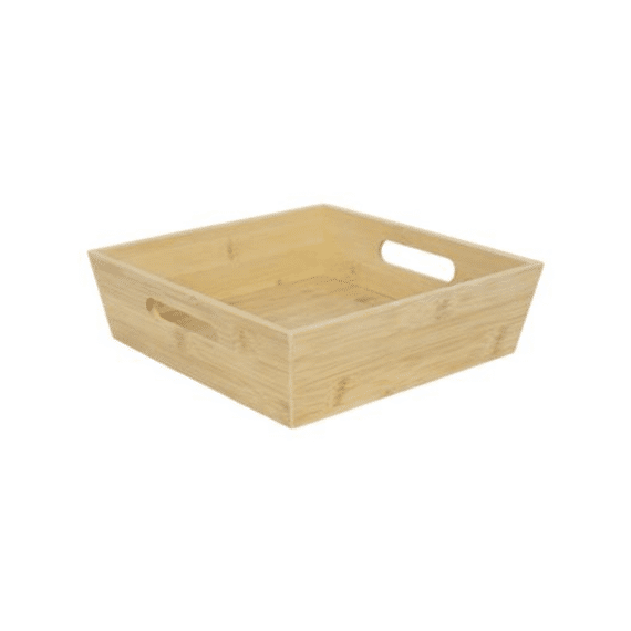Bamboe opbergbox m/grepen 25x25x7,5cm FSC