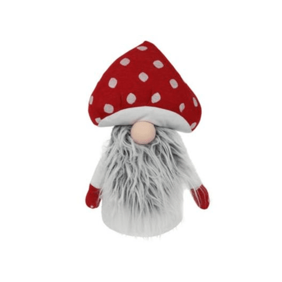 Kerstfiguur Pluche Gnoom Paddenstoel 36cm