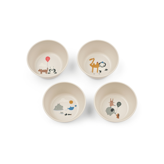 Liewood Bowls 4-pack Cees Around the World Sandy