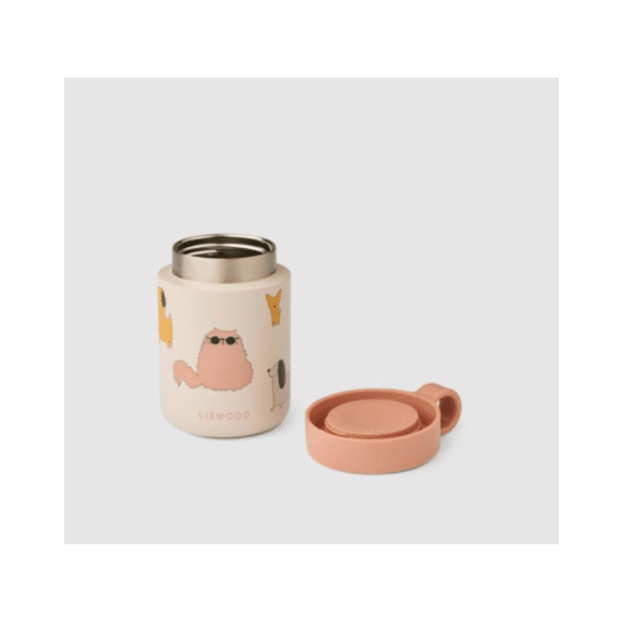 Liewood Food Jar Kiani Cats and Dogs Sandy