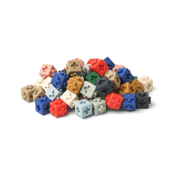 Liewood Toys Building Blocks 50-pack Cubels Midnight Navy Multi Mix