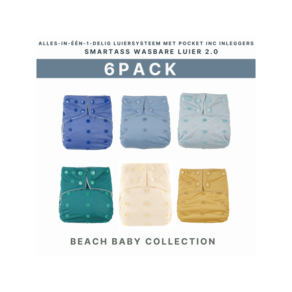 Smartass Wasbare Luiers Startpakket Beach Baby