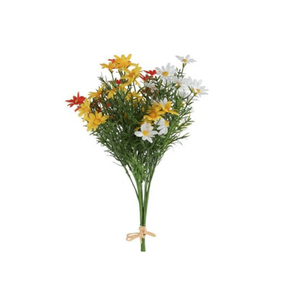 Kunstplant Bloem Chrysant Wit Geel Oranje 20x20x6cm