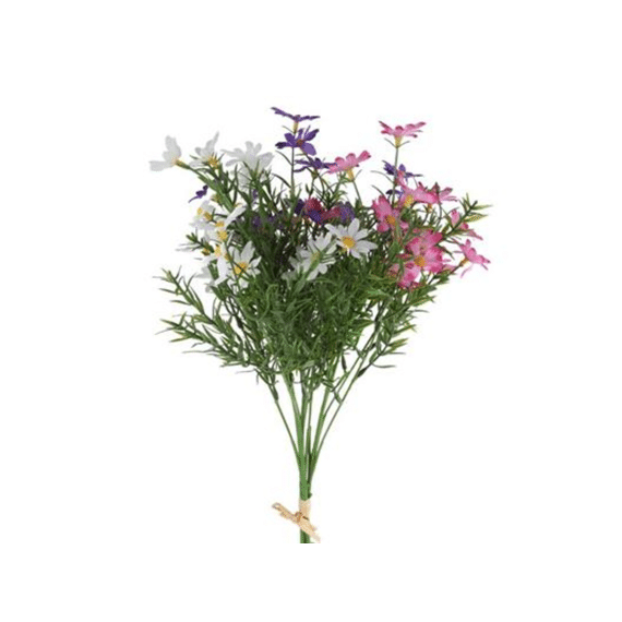 Kunstplant Bloem Chrysant Wit Roze Paars 20x20x6cm