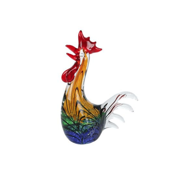 Sculptuur Haan Glas 18x9x23cm