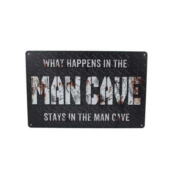 Wandbord Mancave 30x20cm Zwart