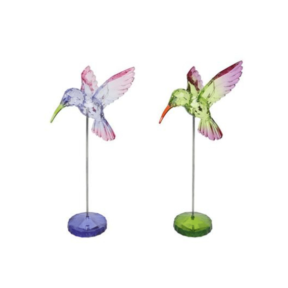 Sculptuur Kolibri op voet 10x25cm Assortiment Prijs Per Stuk
