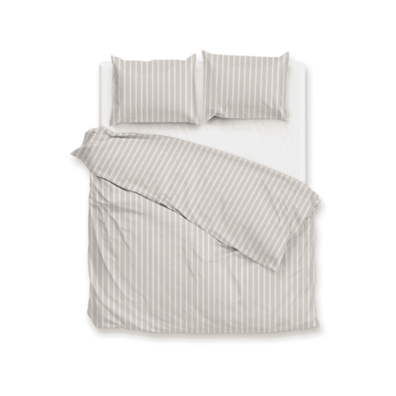 Heckett Righe Di Percalle Dekbedovertrek 140/200-220 Light Taupe