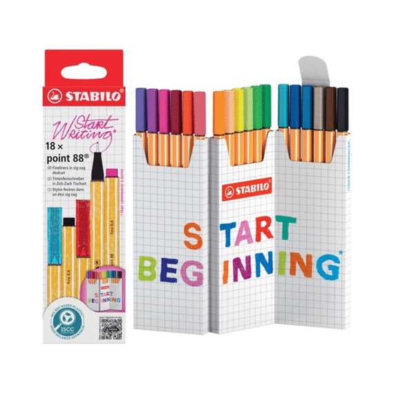 Stabilo Point 88 Fineliner Zig Zag Cardboard Box 18 Stuks