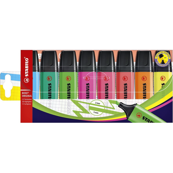 Stabilo Boss Original Markeerstiften In Etui 8 Stuks