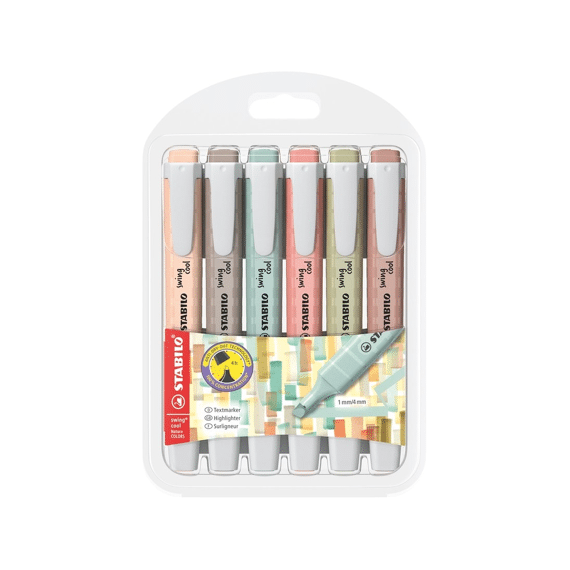 Stabilo Swing Cool Markeerstiften Nature Colors In Etui 6 Stuks