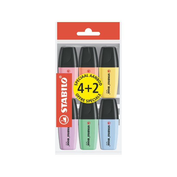 Stabilo Boss Mini Pastel Markeerstiften 4+2