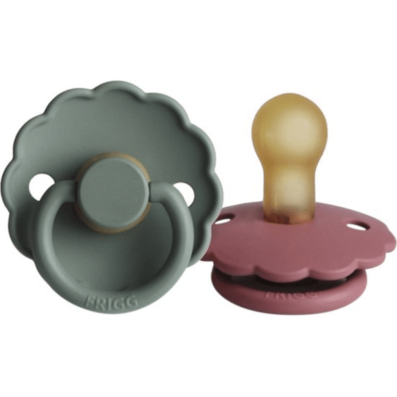 Frigg Fopspeen T1 Latex Daisy 2-pack Dusty Rose Lily Pad