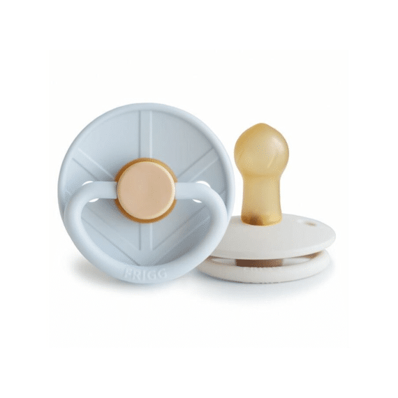 Frigg Fopspeen T1 Latex Little Viking 2-pack Powder Blue/Cream