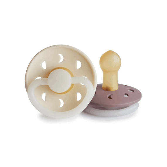 Frigg Fopspeen T1 Latex Moon Night 2-pack Cream Twilight Mauve