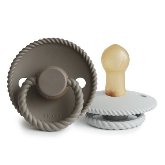 Frigg Fopspeen T2 Rope Latex 2-pack Portobello/ Silver Gray