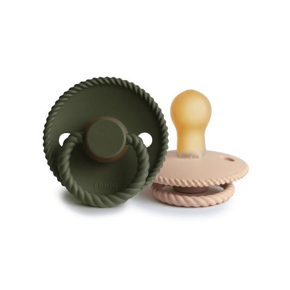 Frigg Fopspeen T1 Latex Rope 2-pack Croissant Olive