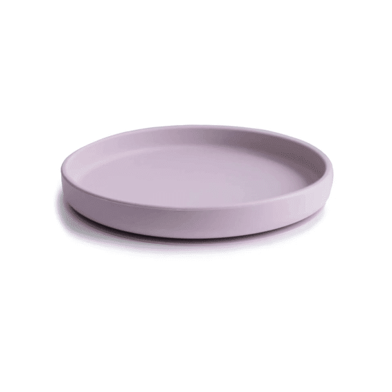 Mushie Plate Silicone Rond Soft Lilac