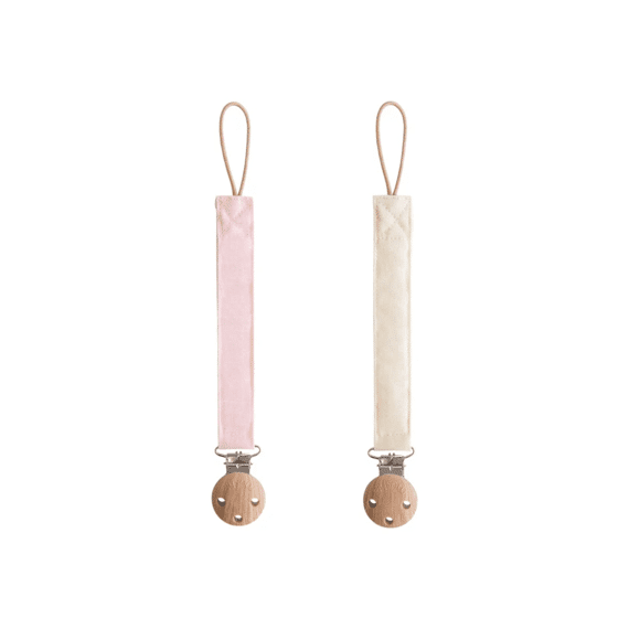 Mushie Fopspeenkoord Linnen 2st Blush/Cream