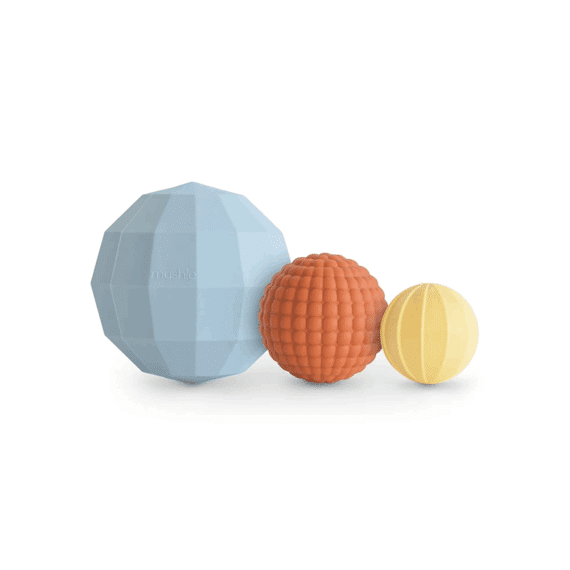 Mushie Sensory Ballenset Powder Blue