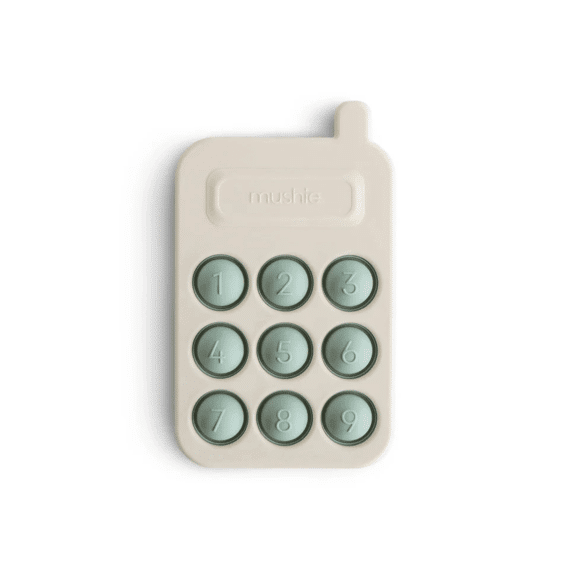 Mushie Press Toy Phone Cambridge Blue