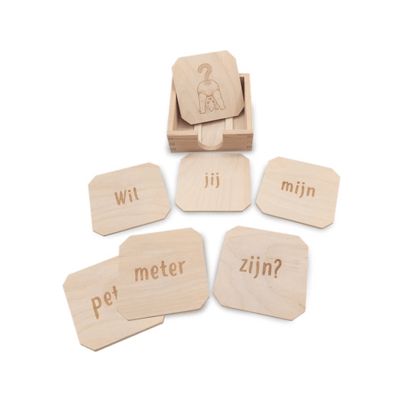 Onderzetters Hout Set 6st Wil jij mijn peter worden?