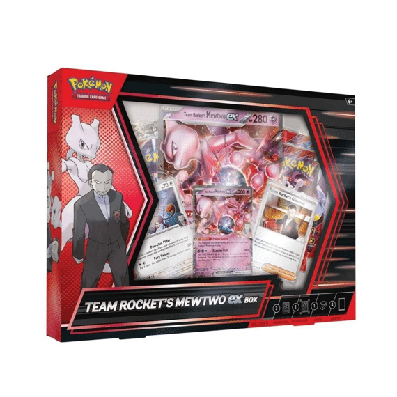 Pokemonkaarten Team Rockets Mewtwo Exclusive Box Boosters 4st