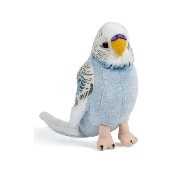 Living Nature Knuffel Vogel Grasparkiet Blauw 14cm