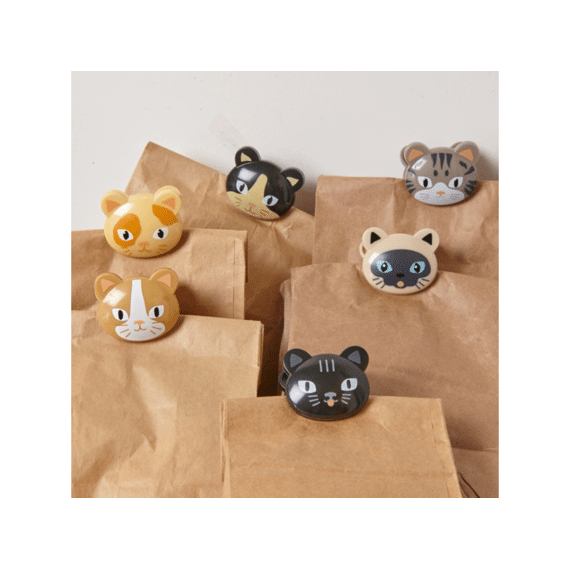 Kikkerland Cat Zakkensluiter 6stuks