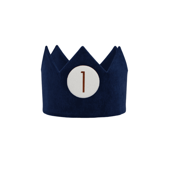 Liezelijn Verjaardagskroon Corduroy Luxe Charlie Navy Incl Cijferbutton 1/2