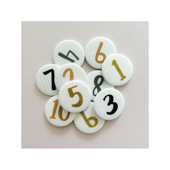 Liezelijn Cijferbuttons Tetra Set 3/4/5/6 Blauw Flock