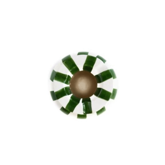 Val Pottery Jack's Cig Asbak 13x8cm Donker Groen Streep