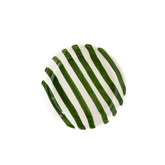 Val Pottery Deep Amore Kom 24x6cm Donker Groen Streep